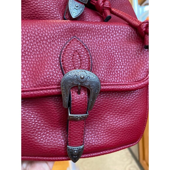 Urban Outfitters Red Western Backpack Faux Leather Boho Festival Bag nwot - Picture 8 of 11